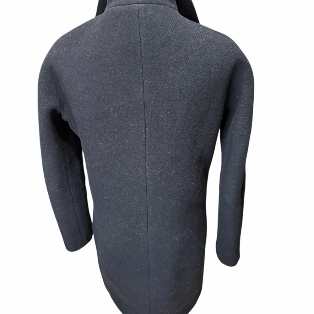 J. Crew Toscana Italian Wool Blend Asymetrical Zip Front Coat Size 00 - Picture 3 of 11